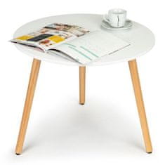 EcoToys Kulatý skandinávský konferenční stolek - bílý | 60 cm