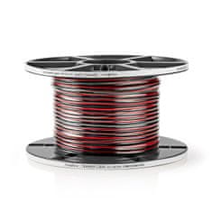 Nedis reproduktorový kabel 2 x 1.50 mm měděný, černý/červený vodič, 100 m (CABR1500BK1000)