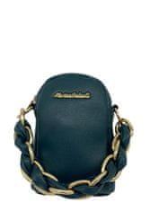Marina Galanti small mini bag Libena – malá trendy kabelka do ruky i přes tělo s ozdobným uchem - paví zelená