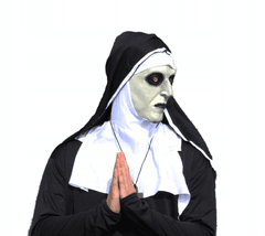 Korbi Hororový kostým jeptišky, maska + hábit, halloweenský kostým, velikost S