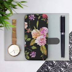 Mobiwear Flip pouzdro na mobil Samsung Galaxy A15 / A15 5G - VD07S Růže a květy na černém pozadí