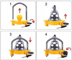 Korbi Zámek závěsu přívěsu nebo závěsného zařízení UT Zámek klíče závěsu nebo kulového závěsu