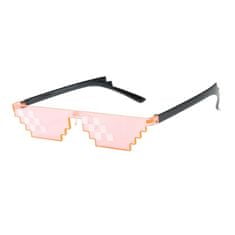 Northix Jedinečné sluneční brýle - 8 bit pixel - růžové 
