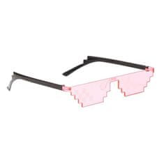 Northix Jedinečné sluneční brýle - 8 bit pixel - růžové 