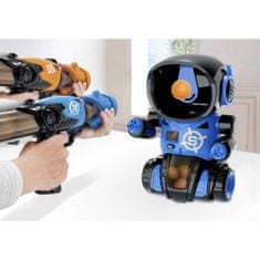 Kruzzel 23171 Střílející hra robot - 2 pistole na pěnové míčky a terč ve tvaru robota modrá