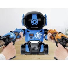 Kruzzel 23171 Střílející hra robot - 2 pistole na pěnové míčky a terč ve tvaru robota modrá
