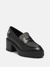 Guess Dámská obuv na podpatku, mokasíny Lifts černé, logové 38