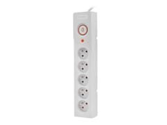 Armac SURGE PROTECTOR Z5 1.5M 5X FRENCH OUTLETS 10A CABLE ORGANIZER GREY