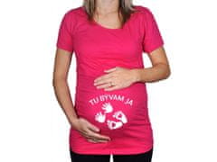 Divja Růžové těhotenské tričko s nápisem Tady bydlím já SK