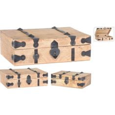 HOMESTYLING Úložná krabice dřevěná sada 2 ks