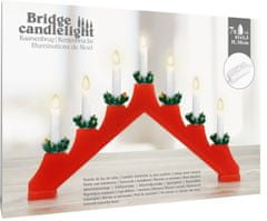 HOMESTYLING Vánoční dekorace LED svícen 7 svíček červená
