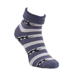 OXSOX OXSOX dámské bavlněné froté pruhované ponožky kočky 6500123 2-pack, béžová/šedá, 35-38