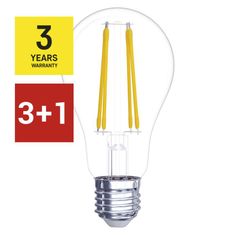 Emos 3 + 1 zdarma – LED žárovka Filament A60 / E27 / 5,9 W (60 W) / 806 lm / neutrální bílá