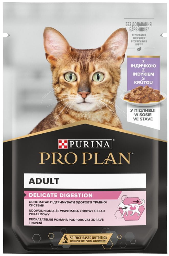 Purina Pro Plan Cat DELICATE DIGESTION, kapsička pro kočky s krůtou 26x85 g