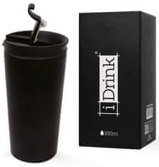I-Drink Nerezová kovová termoska, vzor černá, 350 ml