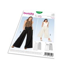Burda Střih Burda 6544 - Kalhoty se širokými nohavicemi, široké kalhoty, letní lněné kalhoty
