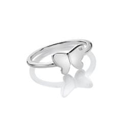 Hot Diamonds Půvabný stříbrný prsten s motýlkem Flutter DR254 (Obvod 54 mm)
