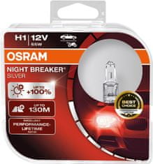 Osram OSRAM H1 Night breaker SILVER plus 100procent 64150NBS-HCB 55W 12V duobox