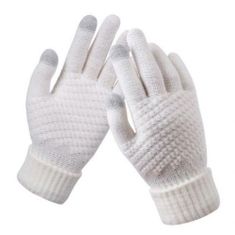 Kaxl Dotykové zimní rukavice, bílé BQ19O