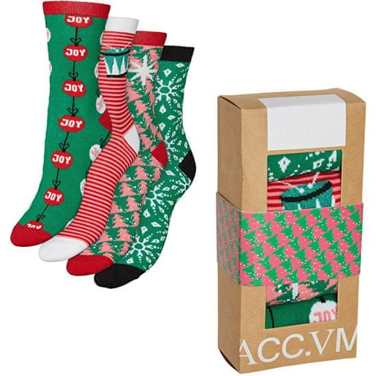 Vero Moda 4 PACK - dámské ponožky VMELF 10274034 Jelly Bean Box 1
