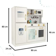 KIK Dětská dřevěná kuchyňka s lednicí model 2