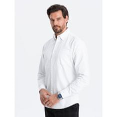 OMBRE Pánská látková košile Oxford REGULAR V1 OM-SHOS-0108 bílá MDN123612 XL