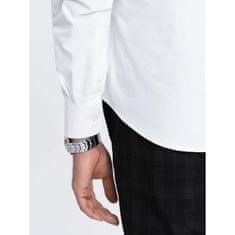 OMBRE Pánská látková košile Oxford REGULAR V1 OM-SHOS-0108 bílá MDN123612 XL