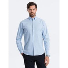 OMBRE Pánská látková košile Oxford REGULAR V2 OM-SHOS-0114 modrá MDN123620 S