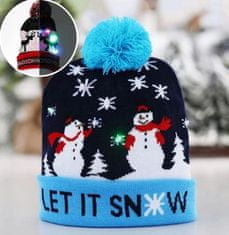 VIVVA® Vánoční pletená čepice s LED světlem | XBEANIE Modrá