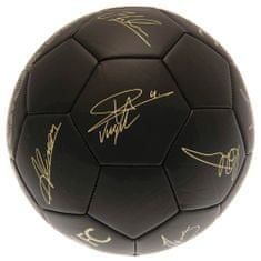 FotbalFans Fotbalový míč Liverpool FC, černý, zlatý znak, podpisy, vel. 5