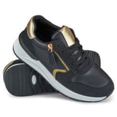 Černá dámská sportovní obuv se zlatou barvou velikost 37