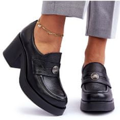 Dámské kožené boty na jehlovém podpatku Black velikost 38
