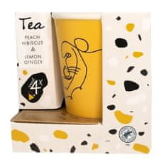 EXCELLENT Hrnek s čajem v dárkovém balení žlutý