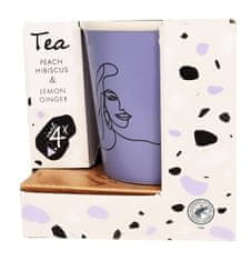 EXCELLENT Hrnek s čajem v dárkovém balení fialový