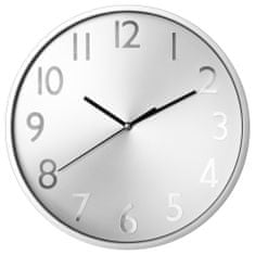 Atmosphera Kulaté hodiny, nástěnné hodiny, stříbrné hodiny, barva stříbrná - O 30 cm