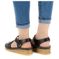 Pohodlné dámské kožené sandály 0658W velikost 40