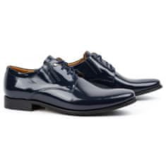 Pánská společenská kožená obuv 480 navy blue velikost 46