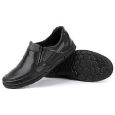 Pánská kožená nazouvací obuv 62K černá velikost 45