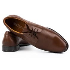 Pánská elegantní kožená obuv 344KAM hnědá velikost 45