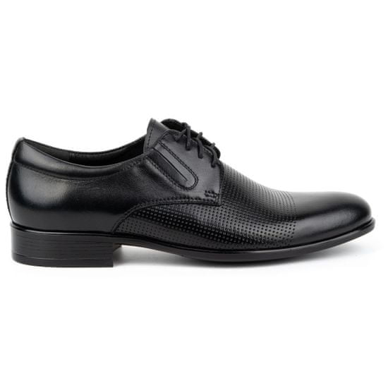 Pánská společenská kožená obuv 324KAM černá