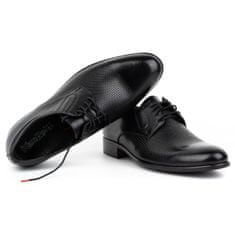 Pánská společenská kožená obuv 324KAM černá velikost 45
