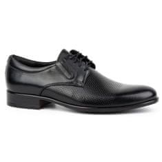 Pánská společenská kožená obuv 324KAM černá velikost 45