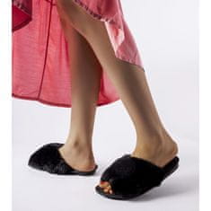 Inblu Černé pantofle s kožešinou velikost 39