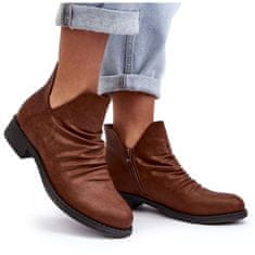 Zateplené nízké boty se záhybem Brown velikost 40