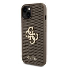 Guess  PU Perforated 4G Glitter Metal Logo Zadní Kryt pro iPhone 15 Taupe