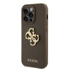 Guess  PU Perforated 4G Glitter Metal Logo Zadní Kryt pro iPhone 15 Pro Taupe