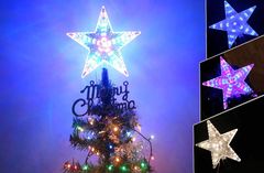 CoolCeny Svítící LED hvězda na vánoční stromeček - Bílá teplá