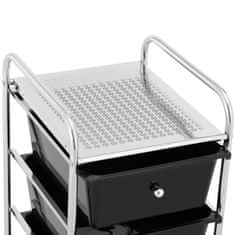 shumee Kadeřnický vozík koupelnový toaletní stolek 4 zásuvky 36,5 x 32 x 76 cm - černý