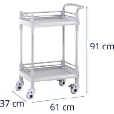 Greatstore Kosmetický laboratorní vozík na ošetření 2 police 61 x 37 x 91 cm 20 kg