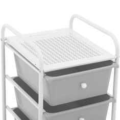 shumee Kadeřnický vozík koupelnová skříňka s 5 zásuvkami 36,5 x 32 x 90 cm - šedý